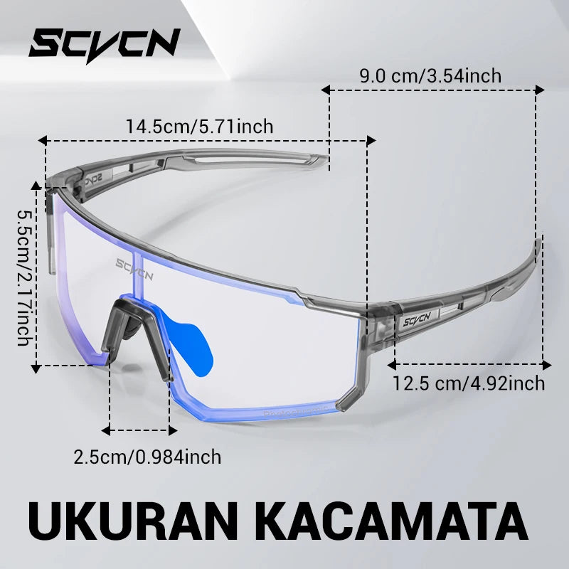 SCVCN Photochromic Sunglasses for Men Cycling Glasses Cycling Mountain Bike Glasses and Women Casual Hiking Eyewear Windproof