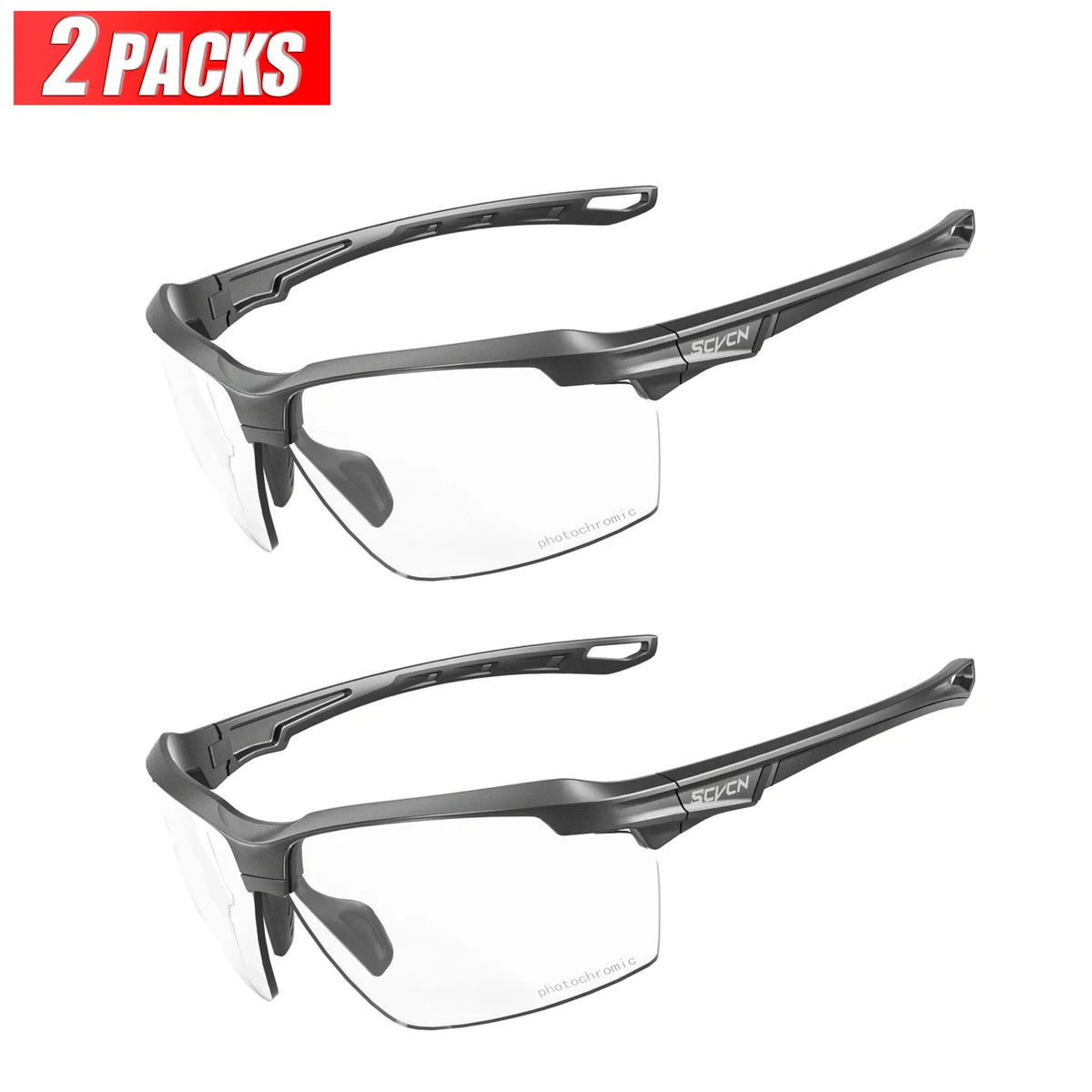 3PACKS SCVCN Photochromic Cycling Sunglasses Glasses Bike MTB Bicycle Hiking Golf UV400 Sports Glasses for Men Women Baseball