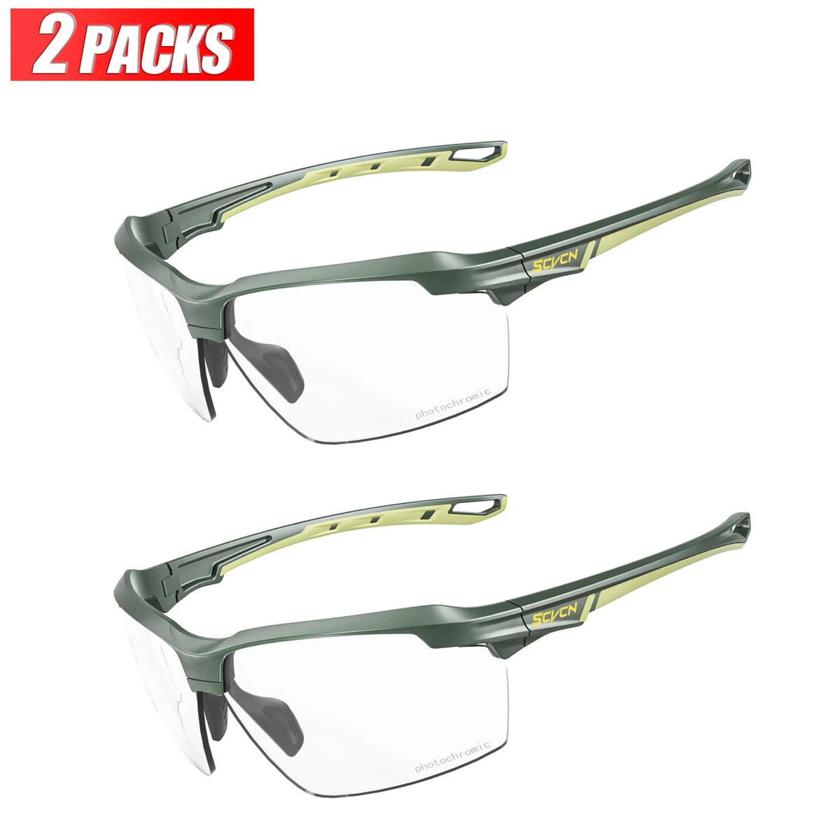3PACKS SCVCN Photochromic Cycling Sunglasses Glasses Bike MTB Bicycle Hiking Golf UV400 Sports Glasses for Men Women Baseball