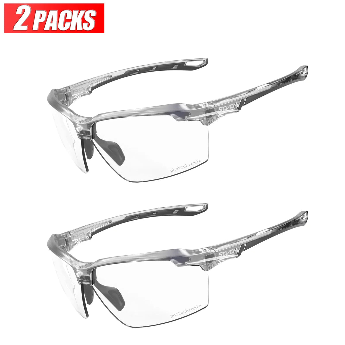 3PACKS SCVCN Photochromic Cycling Sunglasses Glasses Bike MTB Bicycle Hiking Golf UV400 Sports Glasses for Men Women Baseball