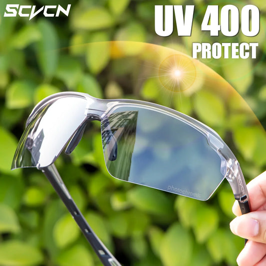 3PACKS SCVCN Photochromic Cycling Sunglasses Glasses Bike MTB Bicycle Hiking Golf UV400 Sports Glasses for Men Women Baseball